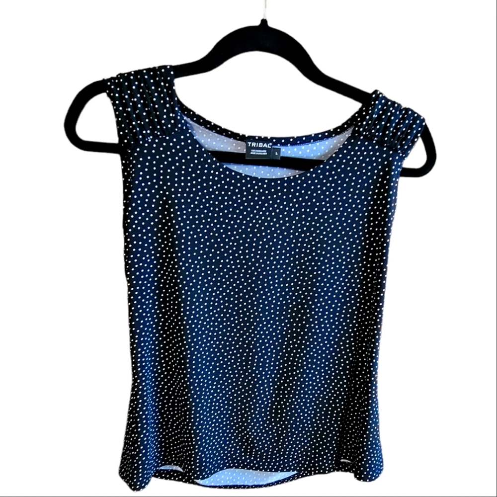 Tribal Women's Polka-dot Tank Top Size L